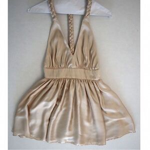 Chic Tan Kids Dress with Braided Strap